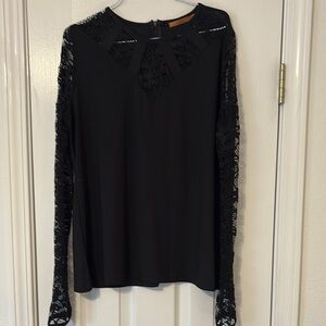 Belldini Black Lace Sleeve Blouse